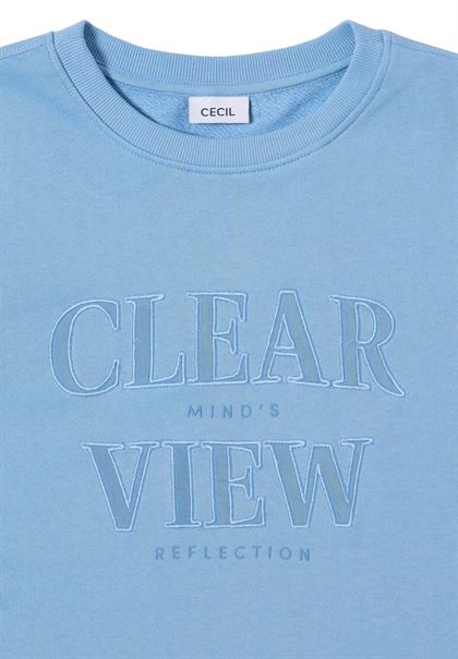 Sweatshirt mit Wording sporty light blue