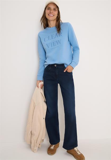 Sweatshirt mit Wording sporty light blue