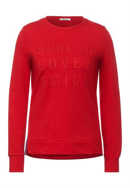 Sweatshirt mit Wording vibrant red