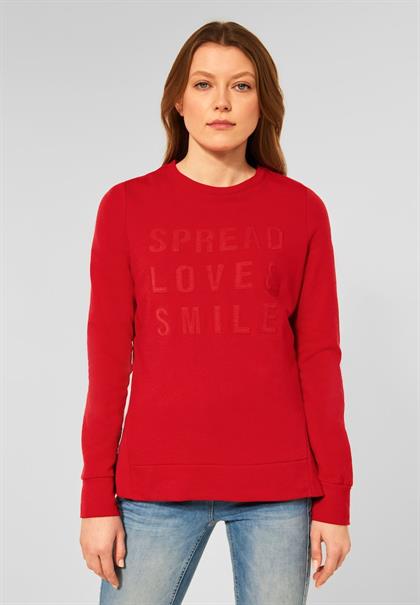 Sweatshirt mit Wording vibrant red