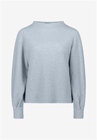 Sweatshirt strukturiert Stehkragen light blue melange