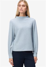 Sweatshirt strukturiert Stehkragen light blue melange
