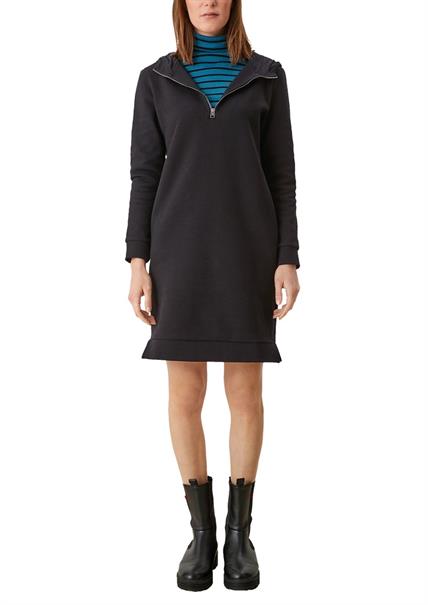 Sweatshirtkleid mit Kapuze schwarz