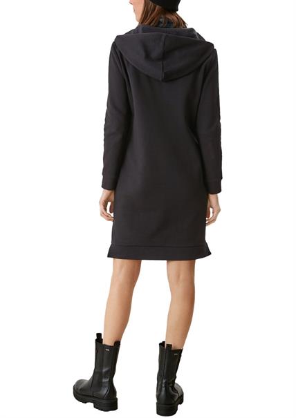 Sweatshirtkleid mit Kapuze schwarz