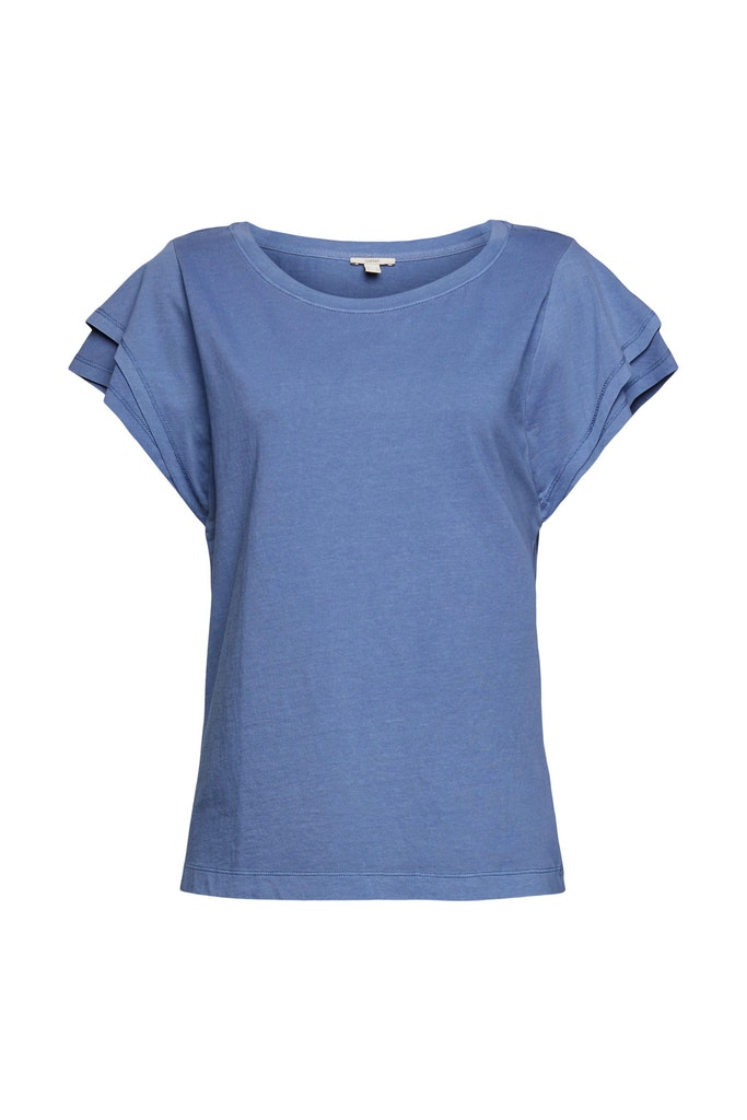 Esprit Damen T-Shirt T-Shirt aus 100% Organic Cotton blue lavender bequem  online kaufen bei