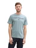 T-Shirt aus Baumwolle mit Logo-Print grey mint