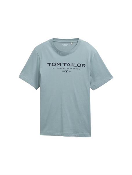 T-Shirt aus Baumwolle mit Logo-Print grey mint