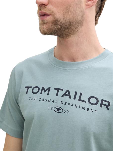 T-Shirt aus Baumwolle mit Logo-Print grey mint