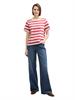T-Shirt aus Baumwolle red offwhite block stripe