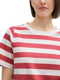 T-Shirt aus Baumwolle red offwhite block stripe