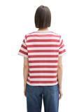 T-Shirt aus Baumwolle red offwhite block stripe