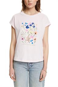 T-Shirt aus Baumwolljersey mit Grafikprint light pink