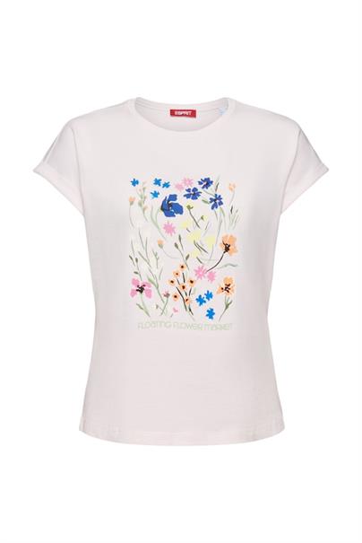T-Shirt aus Baumwolljersey mit Grafikprint light pink