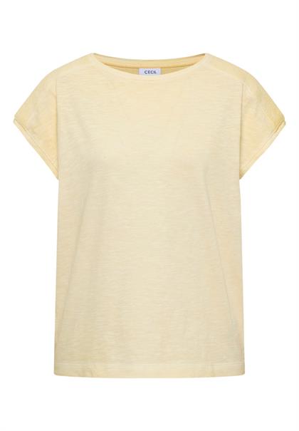T-Shirt aus Jersey im Garment Dye Look buttermilk yellow