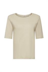 T-Shirt aus Leinenmix dusty green