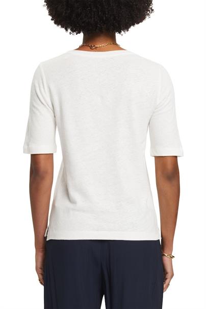 T-Shirt aus Leinenmix off white