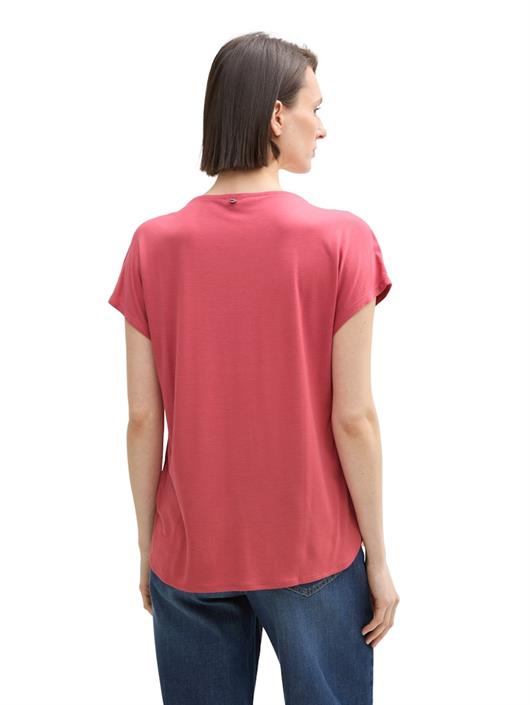 t-shirt-aus-materialmix-berry-red