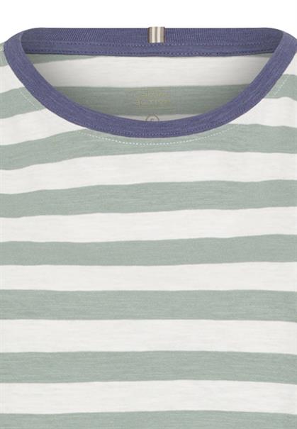 T-Shirt aus reiner Baumwolle jade- milk white