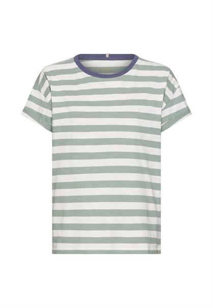 T-Shirt aus reiner Baumwolle jade- milk white