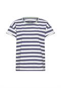 T-Shirt aus reiner Baumwolle ocean blue- milk whi