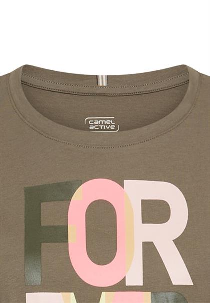 T-Shirt aus reiner Baumwolle shadow khaki