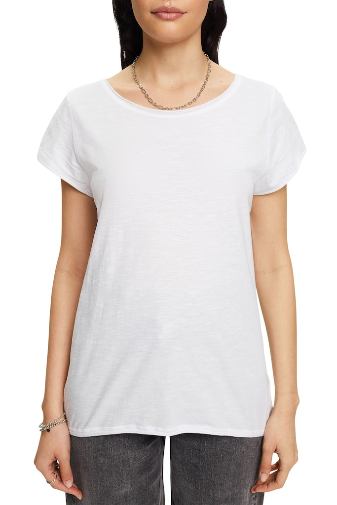 Esprit Damen T-Shirt T-Shirt aus Slub Baumwolle navy bequem online kaufen  bei