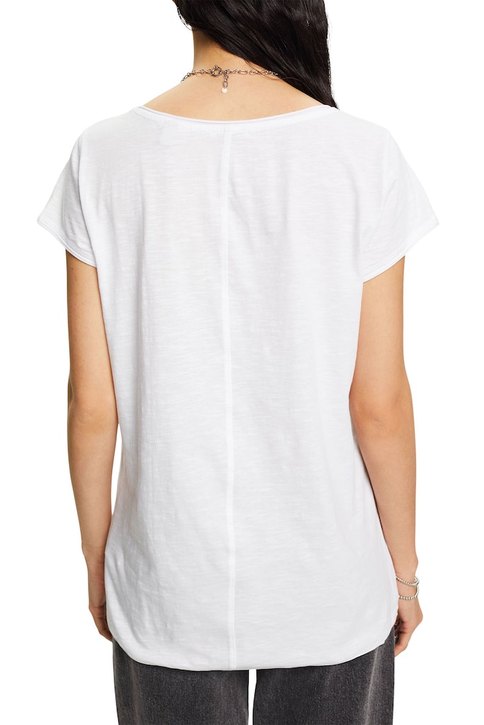 Esprit Damen T-Shirt T-Shirt aus Slub Baumwolle navy bequem online kaufen  bei