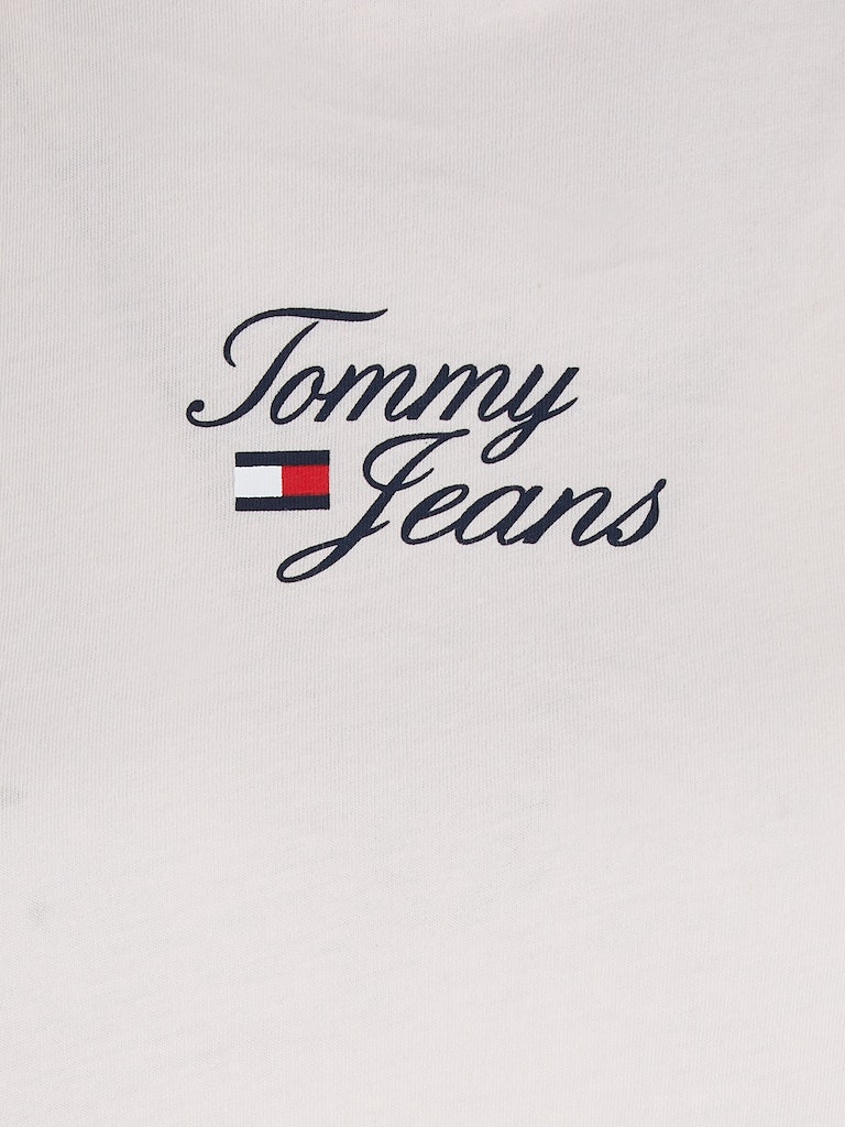 Tommy Jeans Damen T-Shirt T-Shirt Essential Logo rosa bequem 