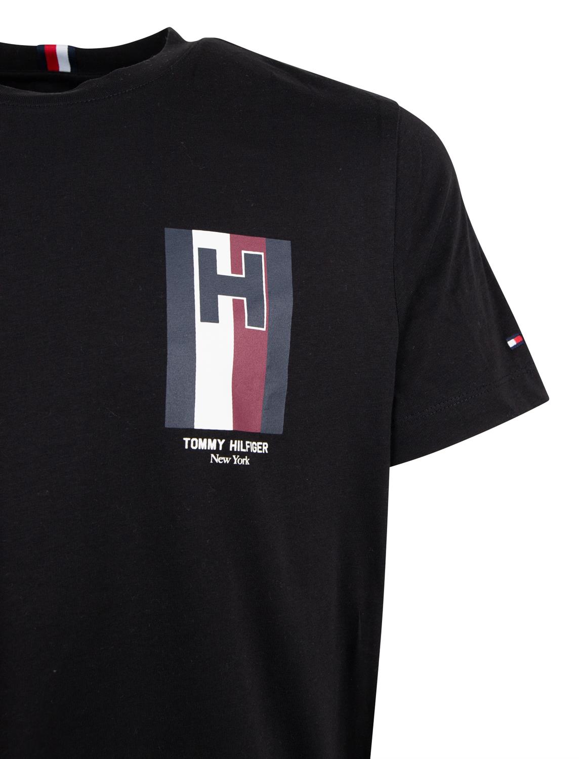 Tommy Hilfiger Herren T Shirt T Shirt H Emblem schwarz bequem online kaufen bei Tara M