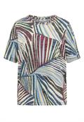 T-Shirt im Ausbrenner-Look mit Print palm breeze green