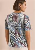 T-Shirt im Ausbrenner-Look mit Print palm breeze green