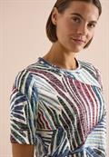 T-Shirt im Ausbrenner-Look mit Print palm breeze green