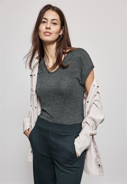 T-Shirt im Glanz-Look hunter green