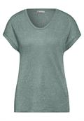 T-Shirt im Glanz-Look seafoam green