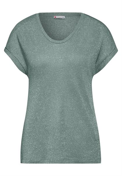 T-Shirt im Glanz-Look seafoam green