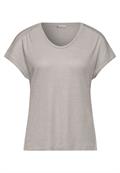 T-Shirt im Glanz-Look smooth sand beige