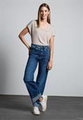 T-Shirt im Glanz-Look smooth sand beige