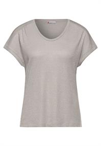 T-Shirt im Glanz-Look smooth sand beige