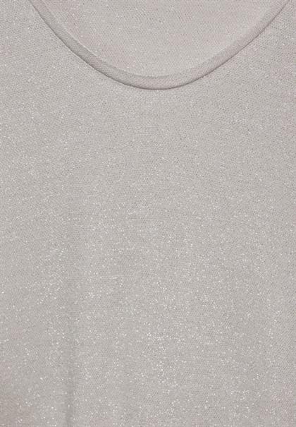 T-Shirt im Glanz-Look smooth sand beige
