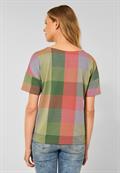 T-Shirt im Karodessin sunset coral