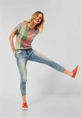 T-Shirt im Karodessin sunset coral