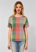 T-Shirt im Karodessin sunset coral