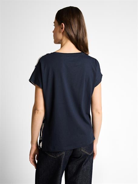 T-Shirt im Material-Mix big navy ginkgo