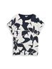 T-Shirt im Material-Mix big navy ginkgo