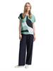 T-Shirt im Material-Mix faded green abstract flower