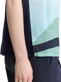 T-Shirt im Material-Mix faded green abstract flower
