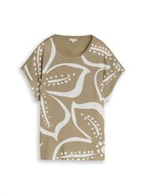 T-Shirt im Material-Mix silver olive