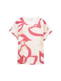 T-Shirt im Material-Mix whisper white