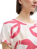 T-Shirt im Material-Mix whisper white