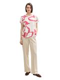 T-Shirt im Material-Mix whisper white